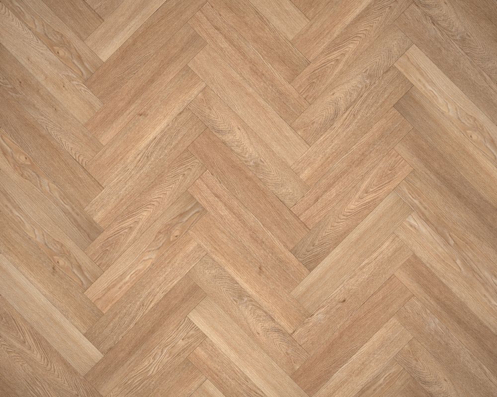 Pavimento in SPC con design in legno a forma di lisca di pesce chiamato ande zenitale